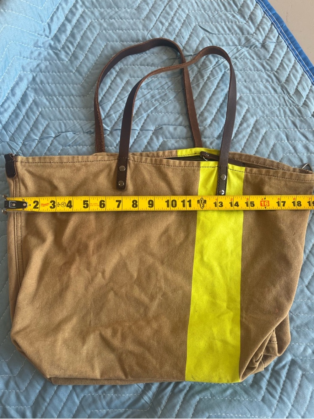 VINTAGE • J.Crew • canvas & leather tote bag • shopping • beach • every day • - Picture 3 of 4